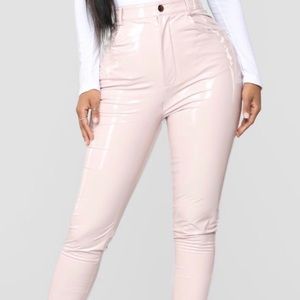 Leather pants light pink